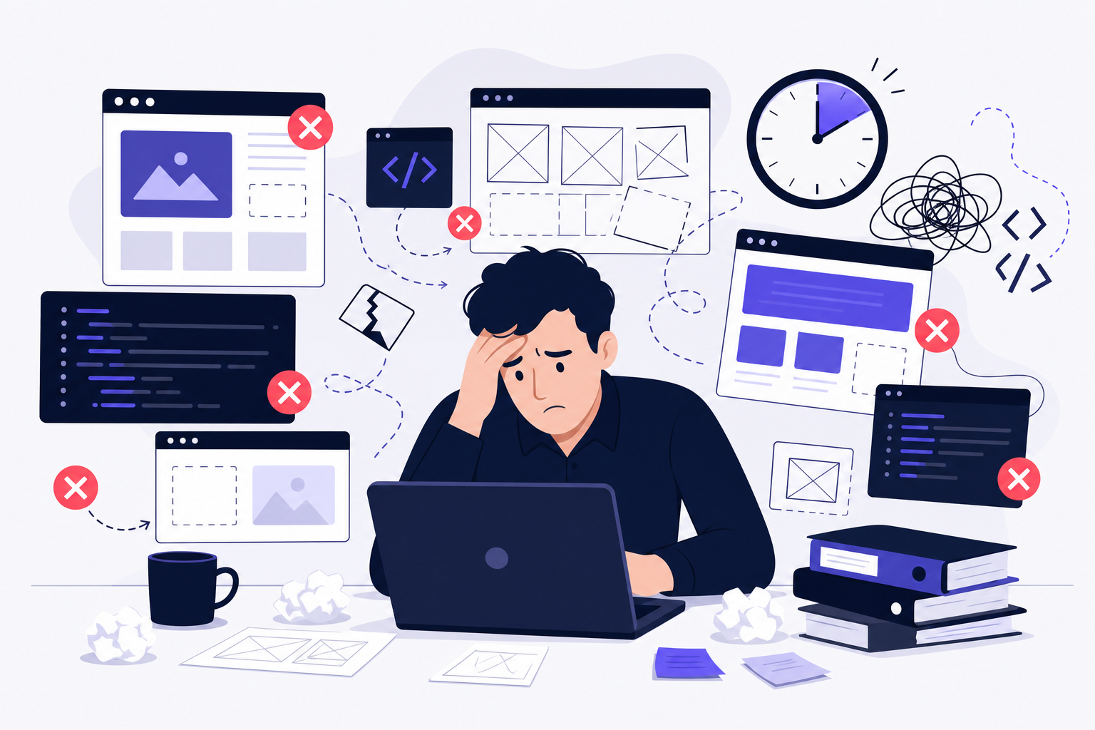 Professional struggling to build a portfolio website — messy layouts and technical barriers